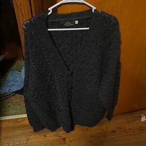 Mens Black Cardigan Sweater